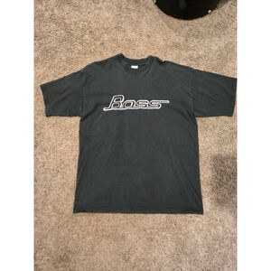 Vintage 90s Men's Hugo BOSS Black Short Sleeve Tee XL with White Logo